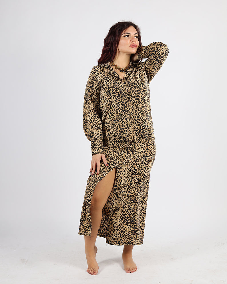 COORDINATO CON GONNA LEOPARD