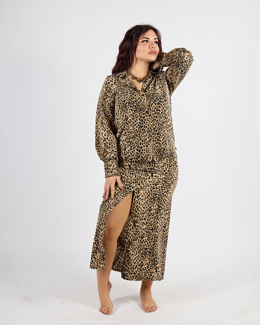 COORDINATO CON GONNA LEOPARD