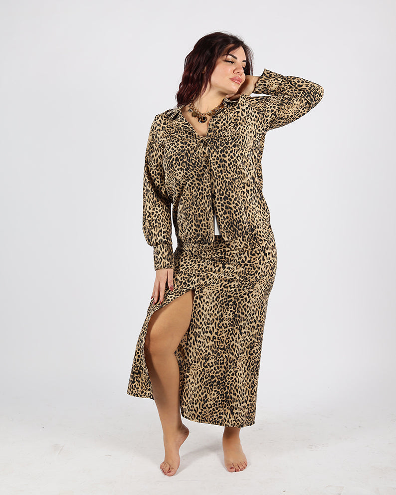 COORDINATO CON GONNA LEOPARD