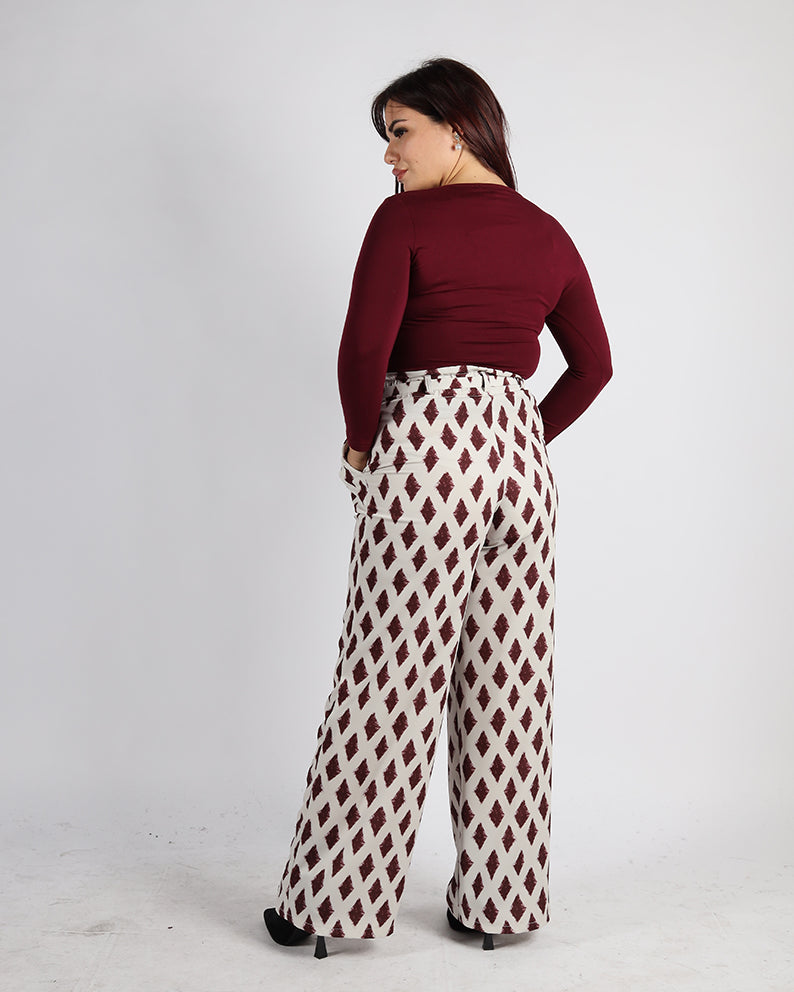 PANTALONE PALAZZO ROMBO