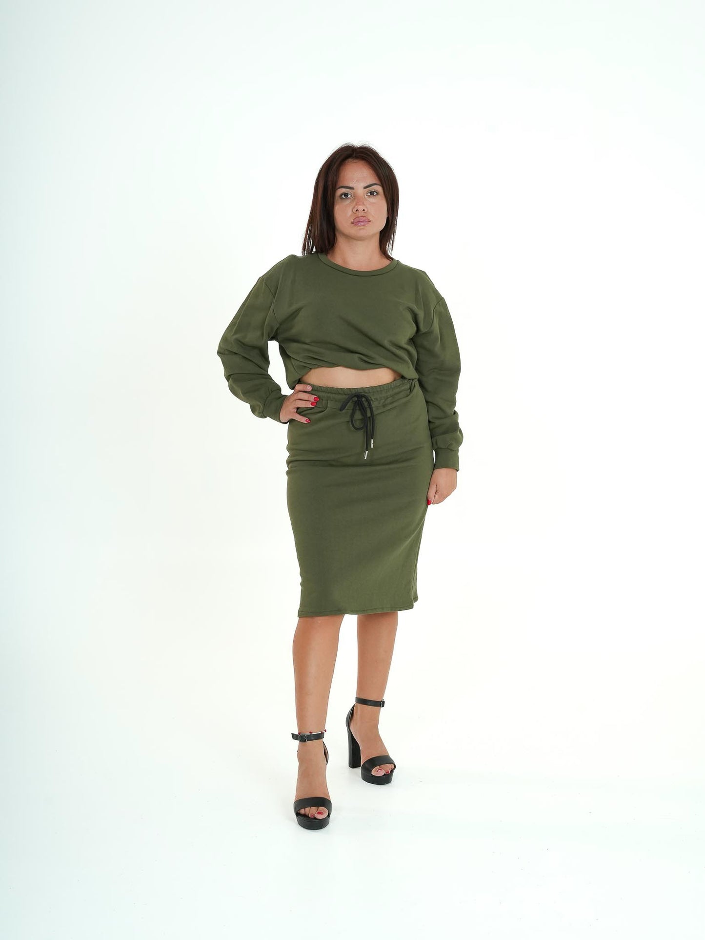 Coordinato Felpa a maniche lunghe con gonna lunga