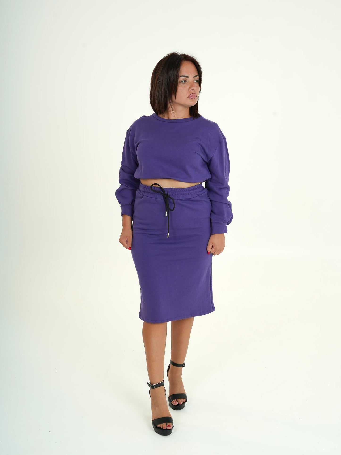 Coordinato Felpa a maniche lunghe con gonna lunga