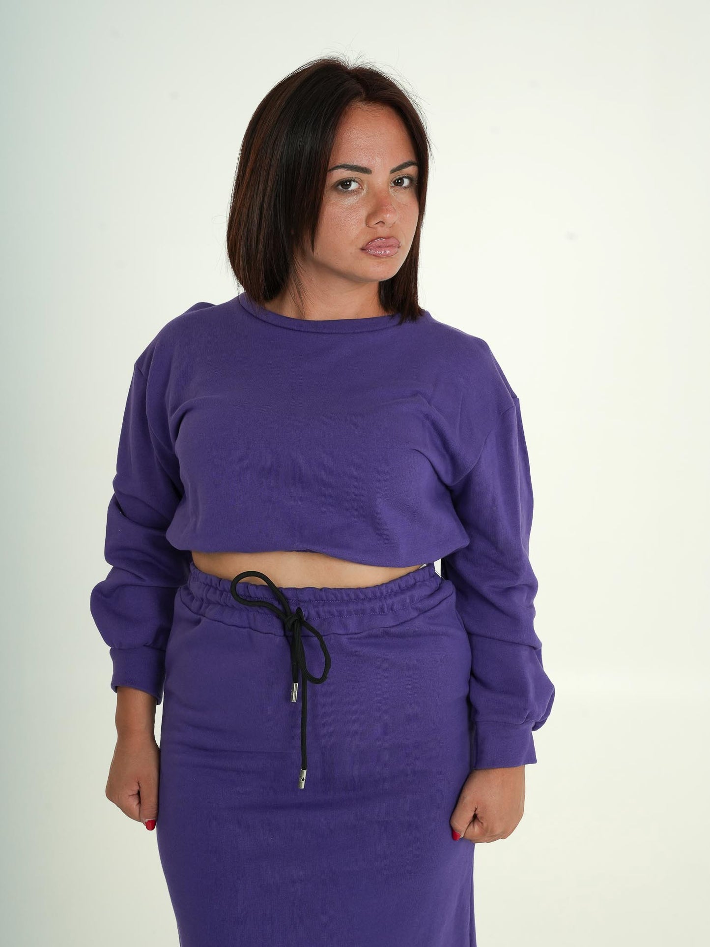 Coordinato Felpa a maniche lunghe con gonna lunga