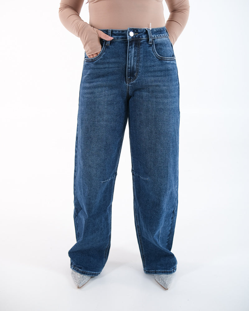 JEANS SCURO A PALAZZO