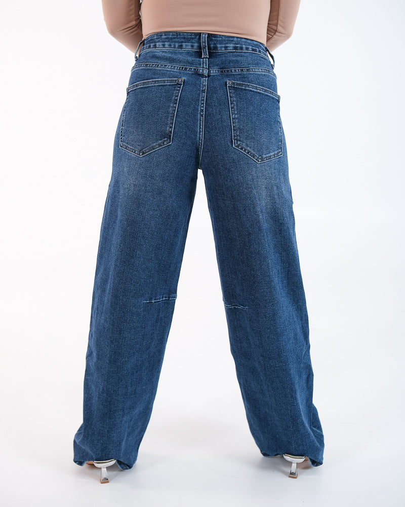 JEANS SCURO A PALAZZO