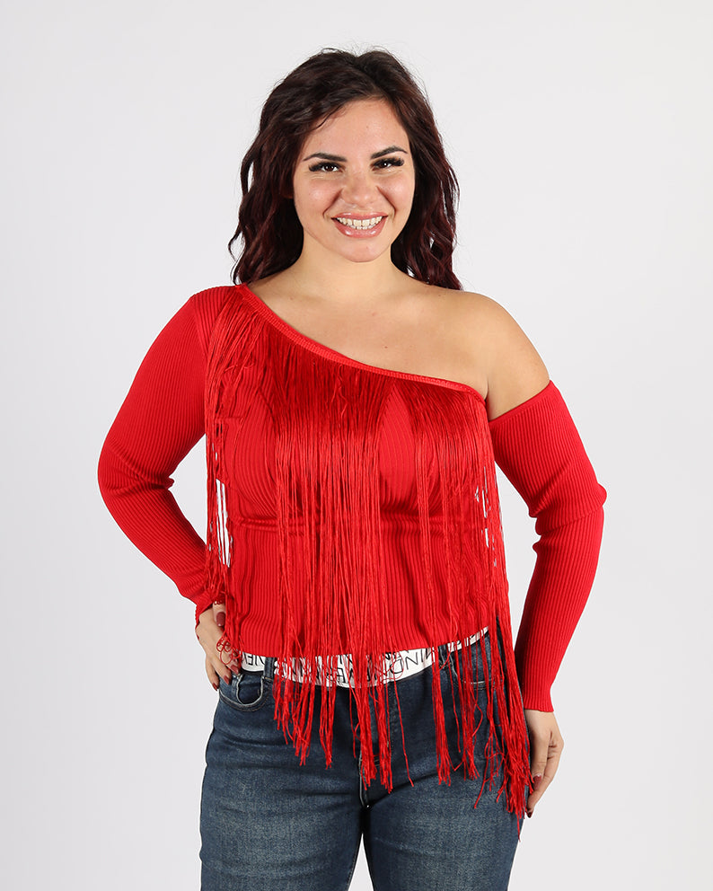 MAGLIONCINO CON FRANGE