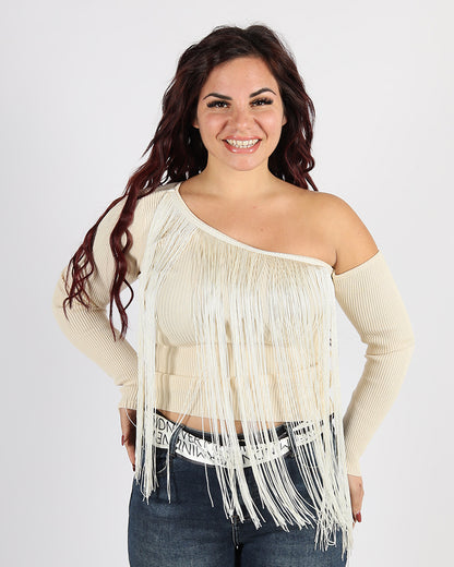 MAGLIONCINO CON FRANGE