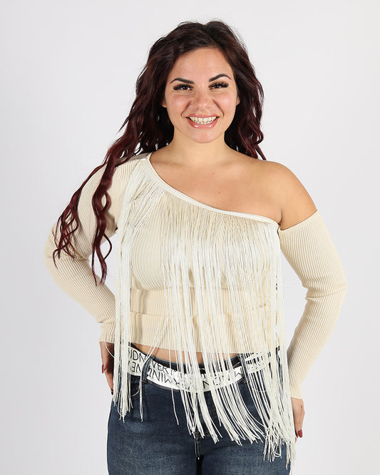 MAGLIONCINO CON FRANGE