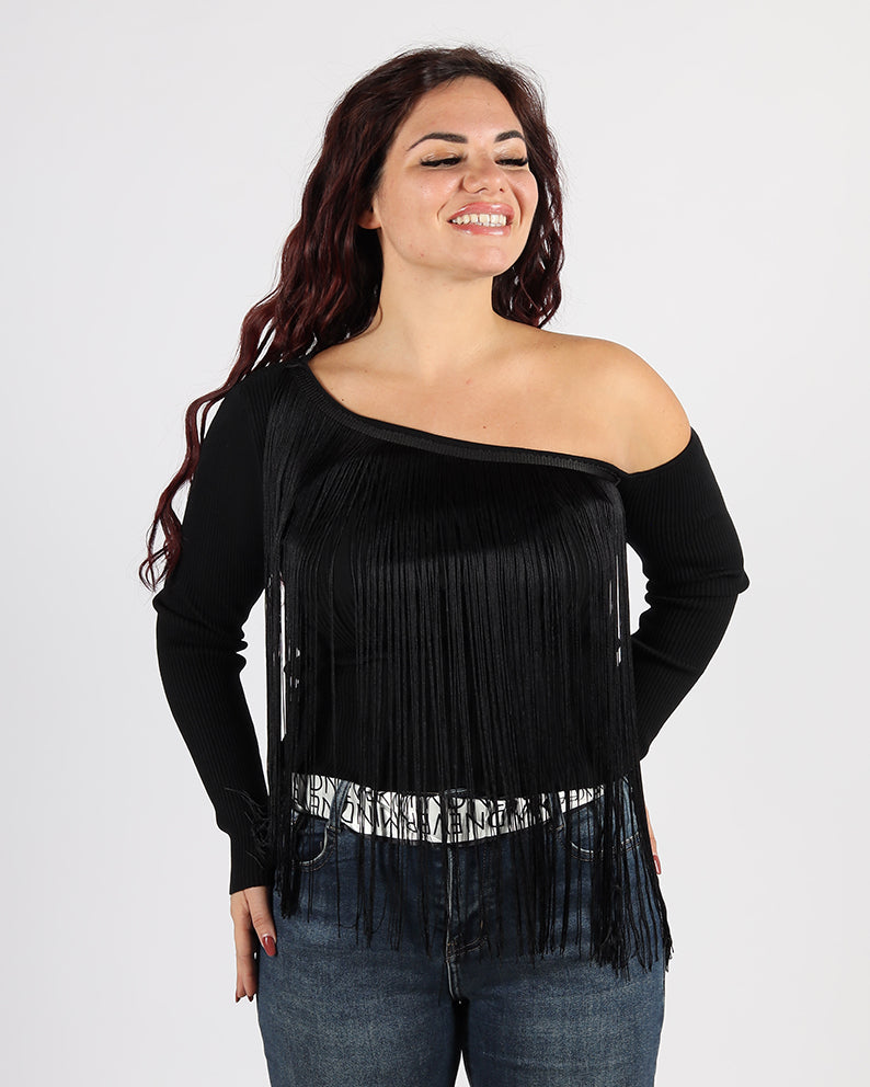 MAGLIONCINO CON FRANGE