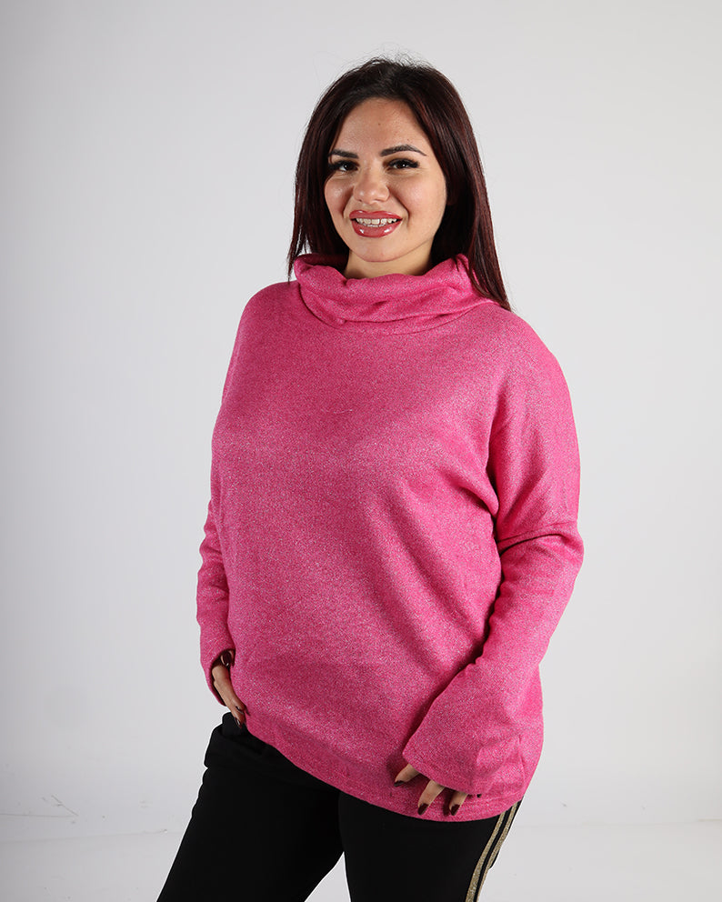 MAGLIONE LAMINATO SCIALLATO OVER