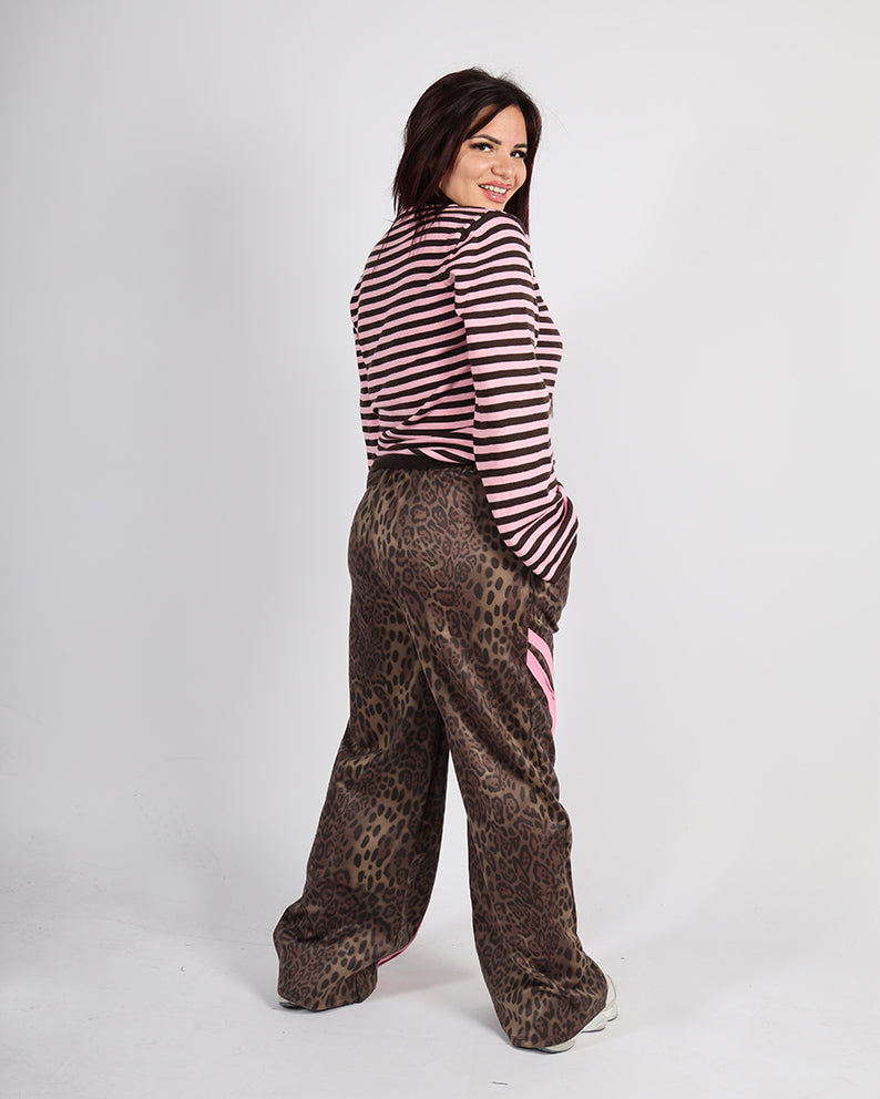 COORDINATO RIGHE LEOPARD