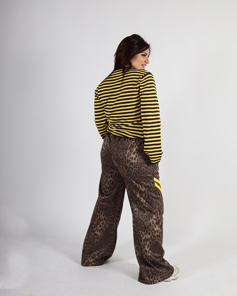 COORDINATO RIGHE LEOPARD