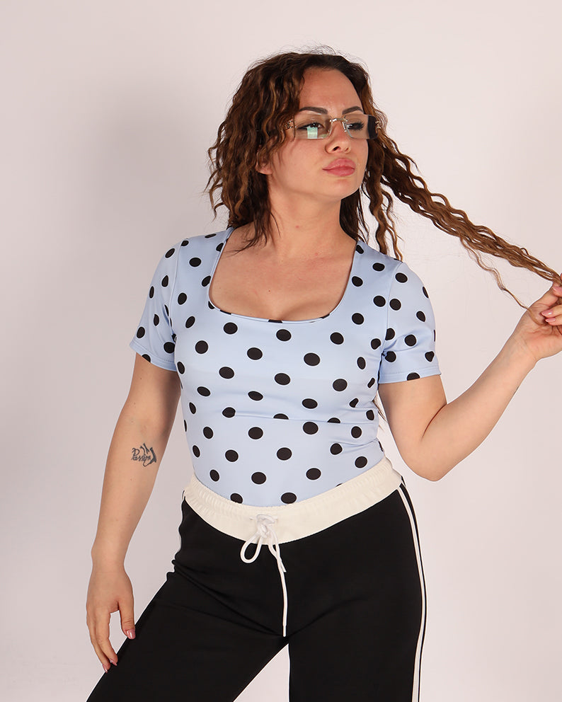 Body Mezze Maniche Pois