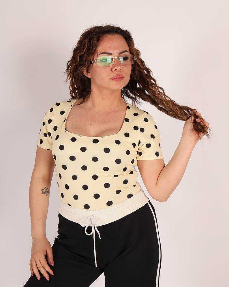Body Mezze Maniche Pois