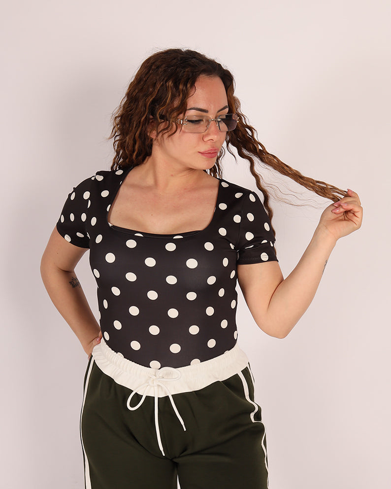 Body Mezze Maniche Pois