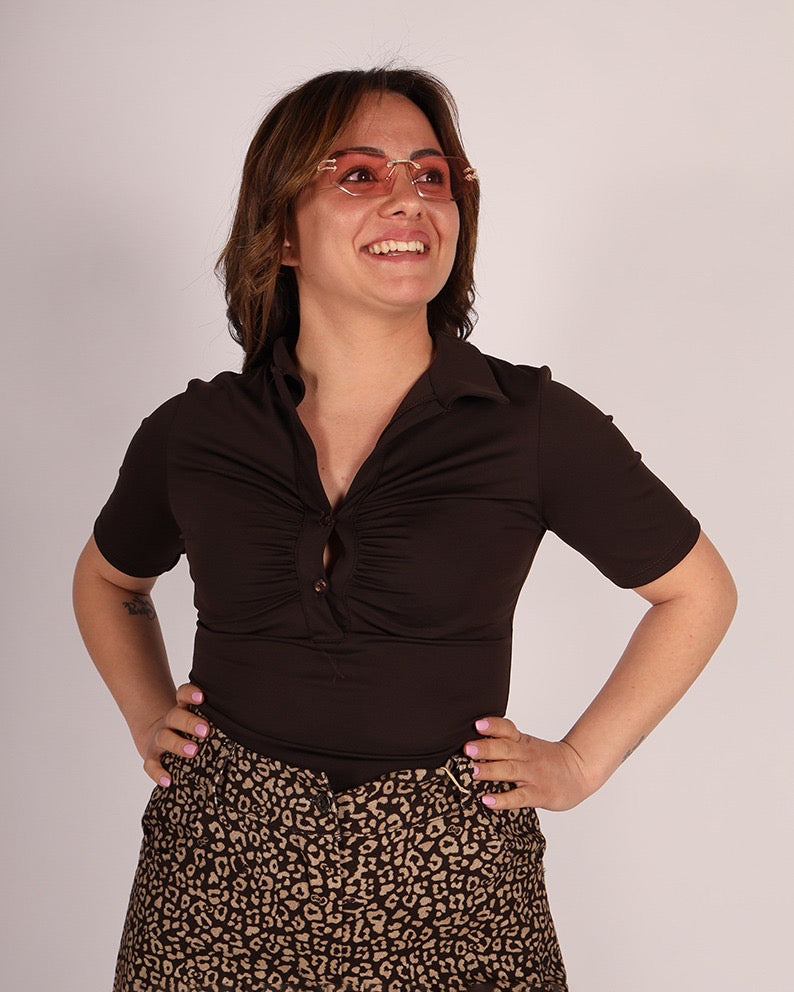 Body Mezze Maniche Camicia