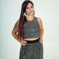 Coordinato Top e Pantalone con Pailettes
