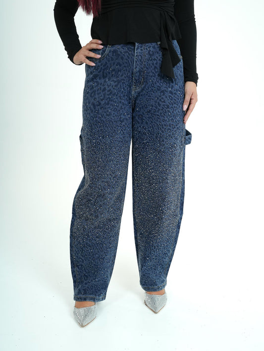 Jeans Leopardato Brillatinato