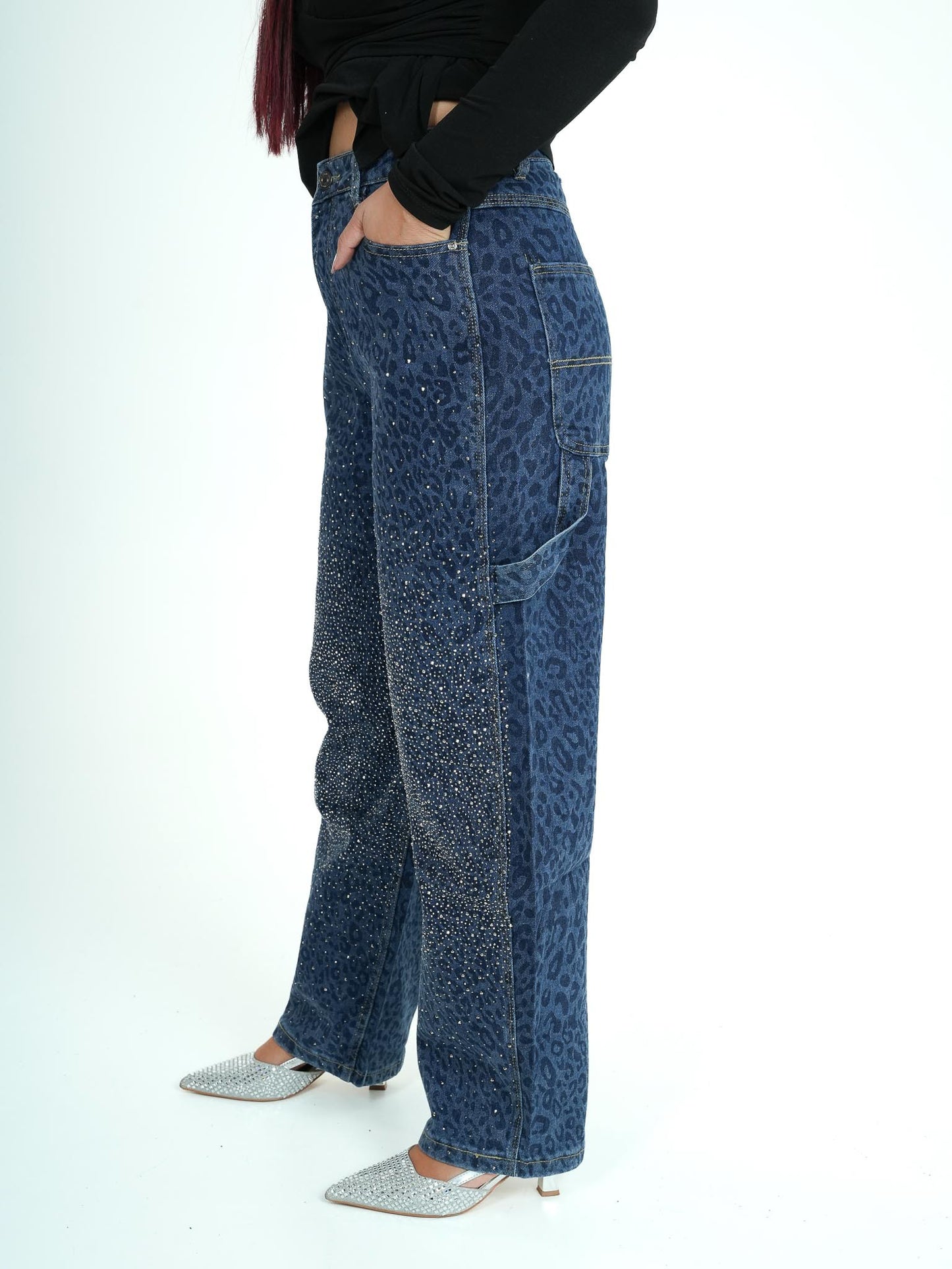 Jeans Leopardato Brillatinato