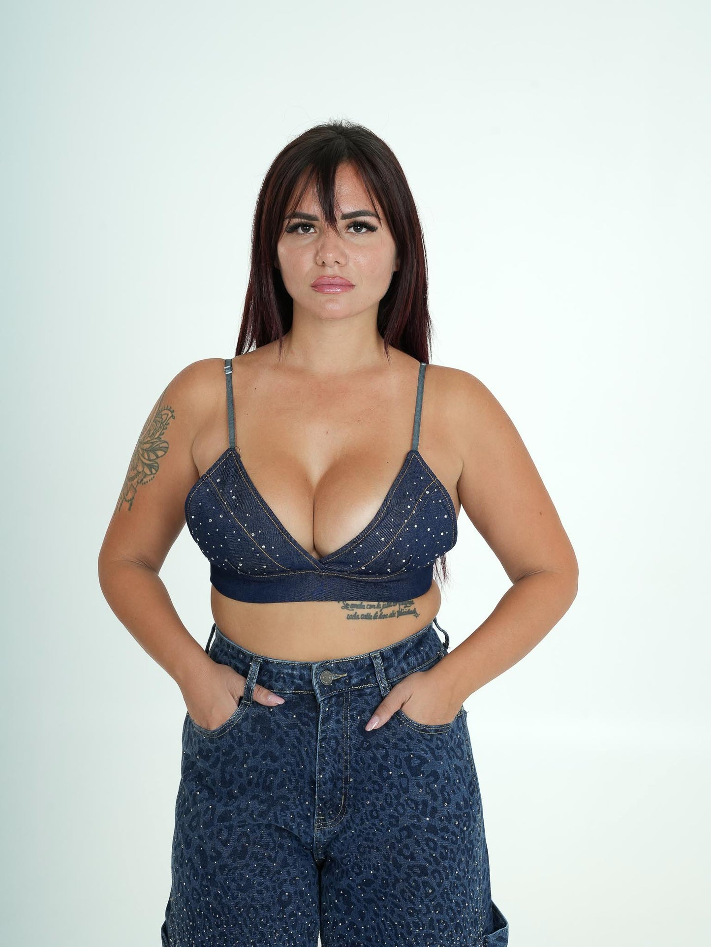Top a Jeans con Brillantini