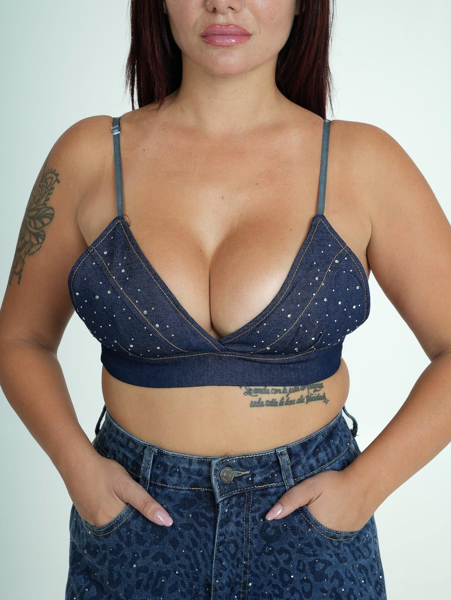 Top a Jeans con Brillantini