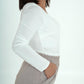Pantaloni classici con elastico bianco