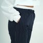 Pantaloni classici con elastico bianco